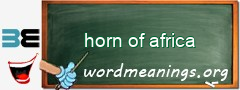 WordMeaning blackboard for horn of africa